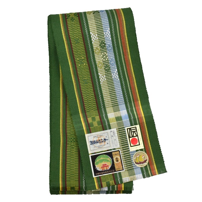 琉球花織　松葉仕立て　八寸名古屋帯　八重山花織　花織みんさ　ミンサー 琉球花織 松葉仕立て 八寸名古屋帯 八重山花織 花織みんさ